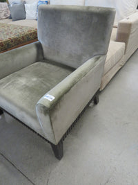 34"W Armchair in Khaki Velour