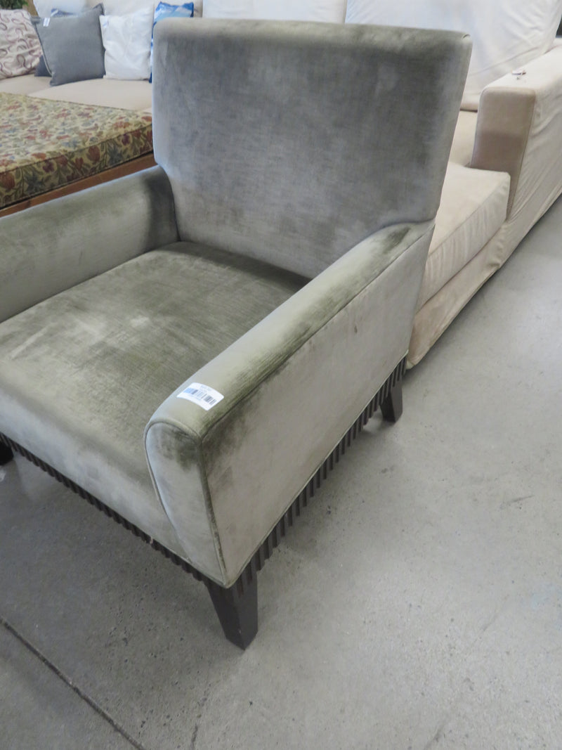 34"W Armchair in Khaki Velour