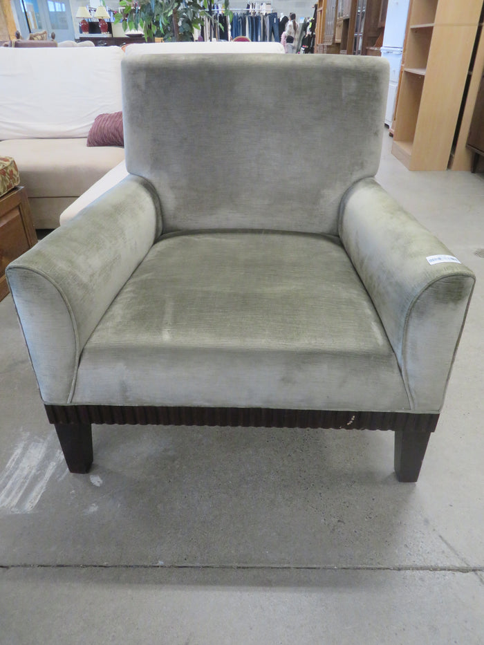 34"W Armchair in Khaki Velour