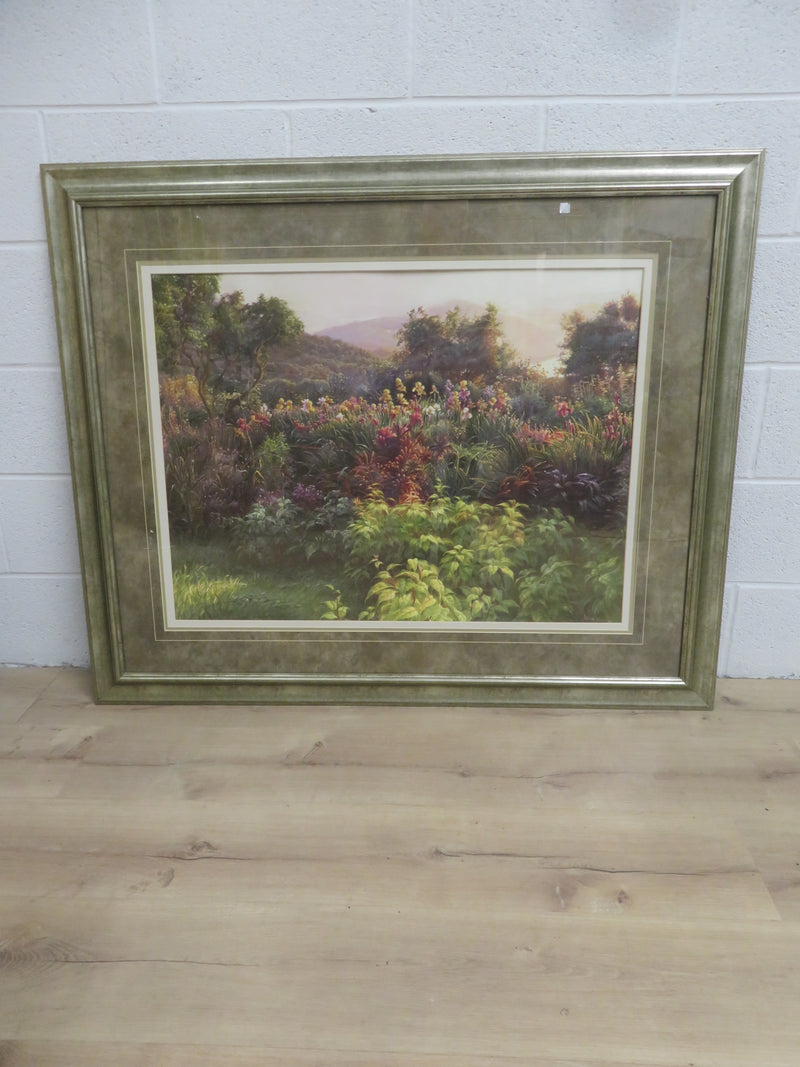 45"W "Pasture of Flowers" - Print - Framed