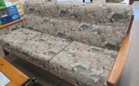 Grey Floral Three-seat Sofa