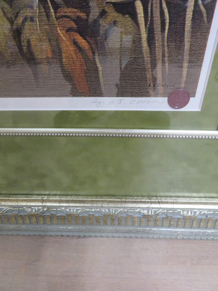 41.5"W "Morning Mist, Rouge River" - Signed Print - Framed