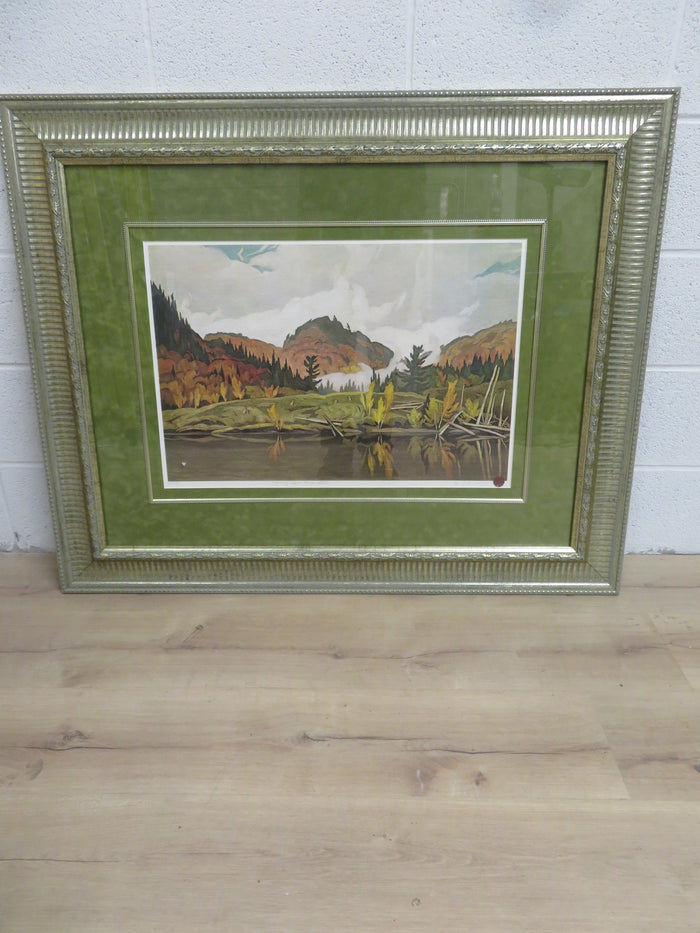 41.5"W "Morning Mist, Rouge River" - Signed Print - Framed