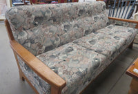 Grey Floral Three-seat Sofa