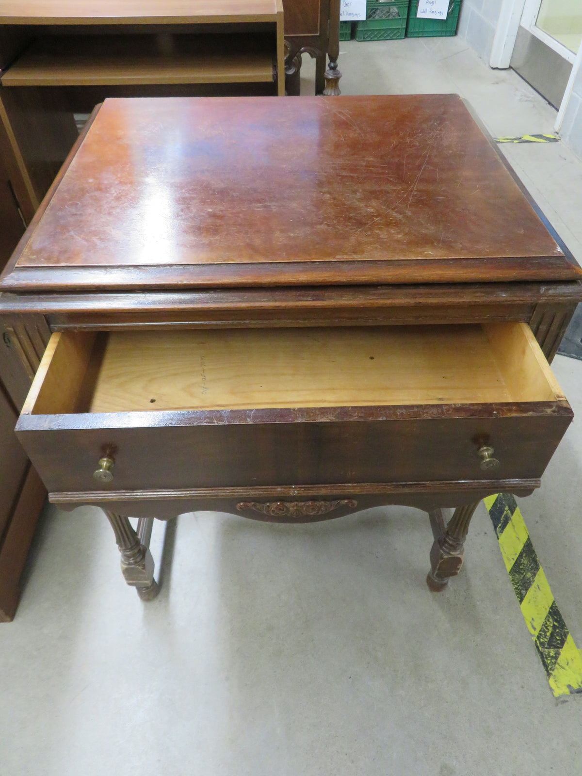 Solid Wood Side Table with Single Drawer