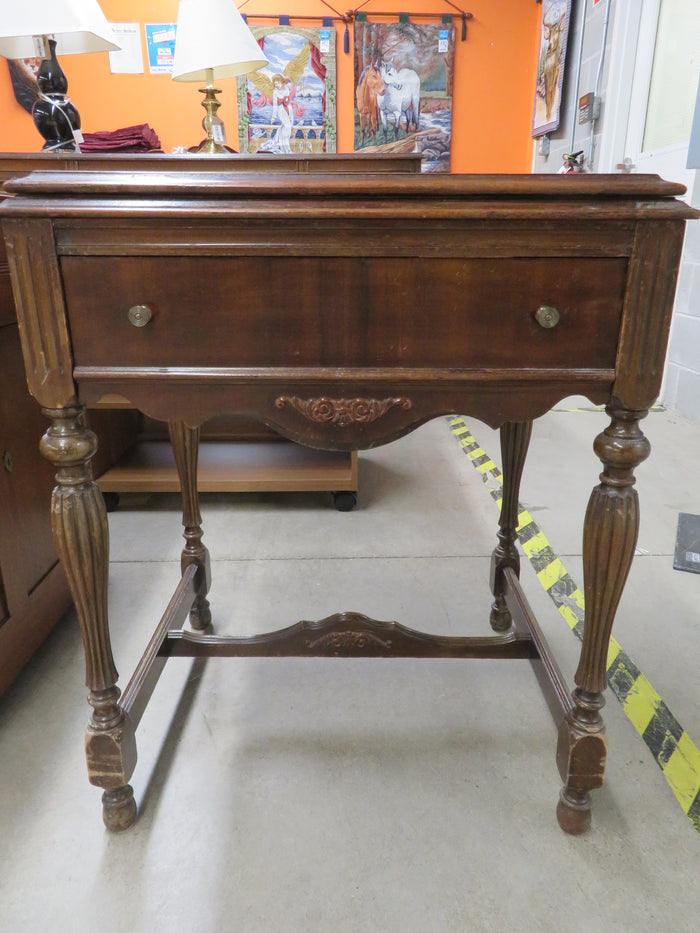 Solid Wood Side Table with Single Drawer