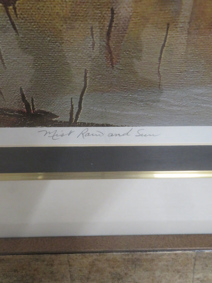 39.5"W "Mist, Rain and Sun" - Signed Print - Framed