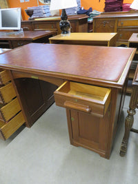 Double Pedestal Desk with Leather Top