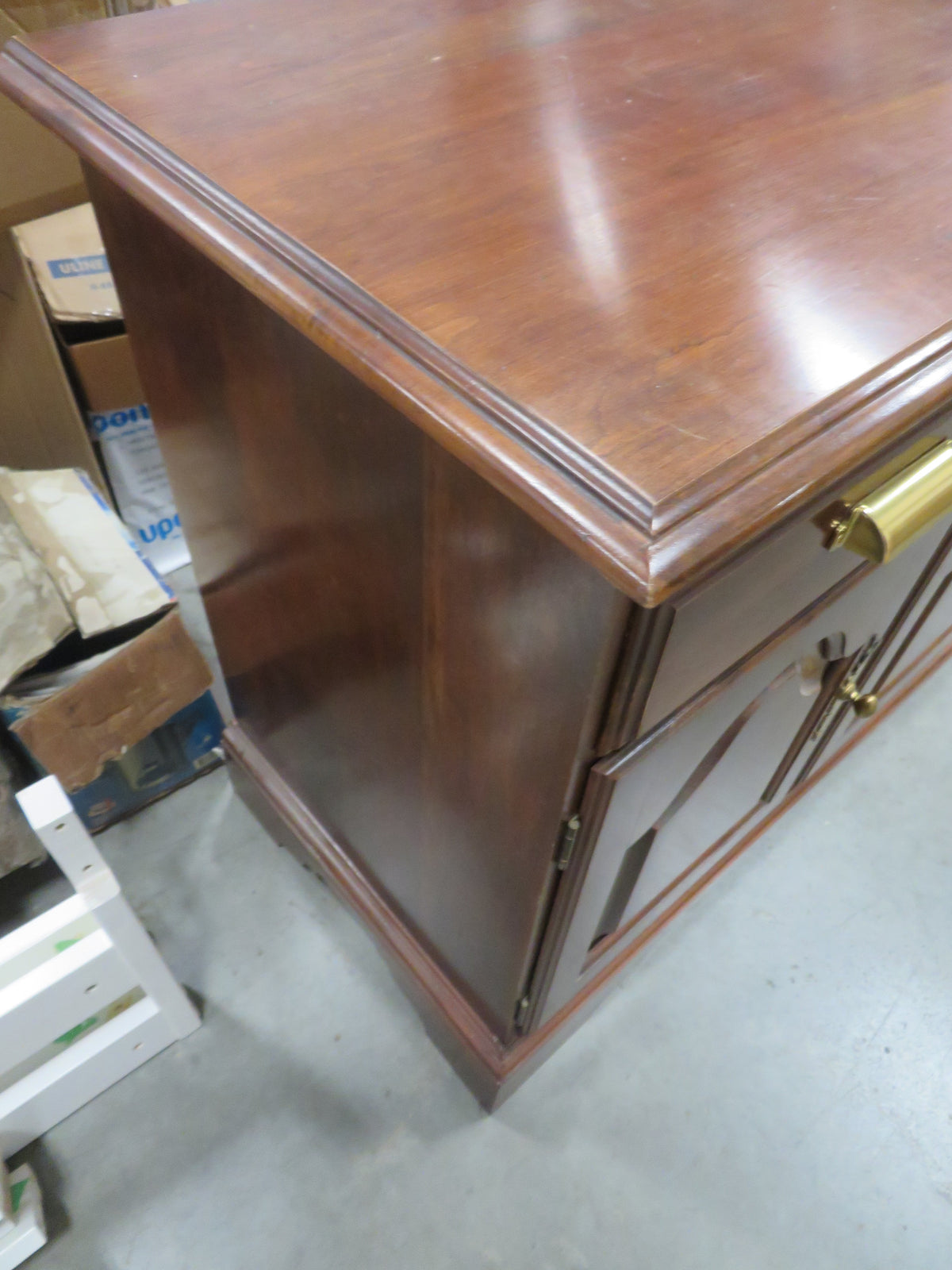 Solid Wood Side Board with Brass Handles