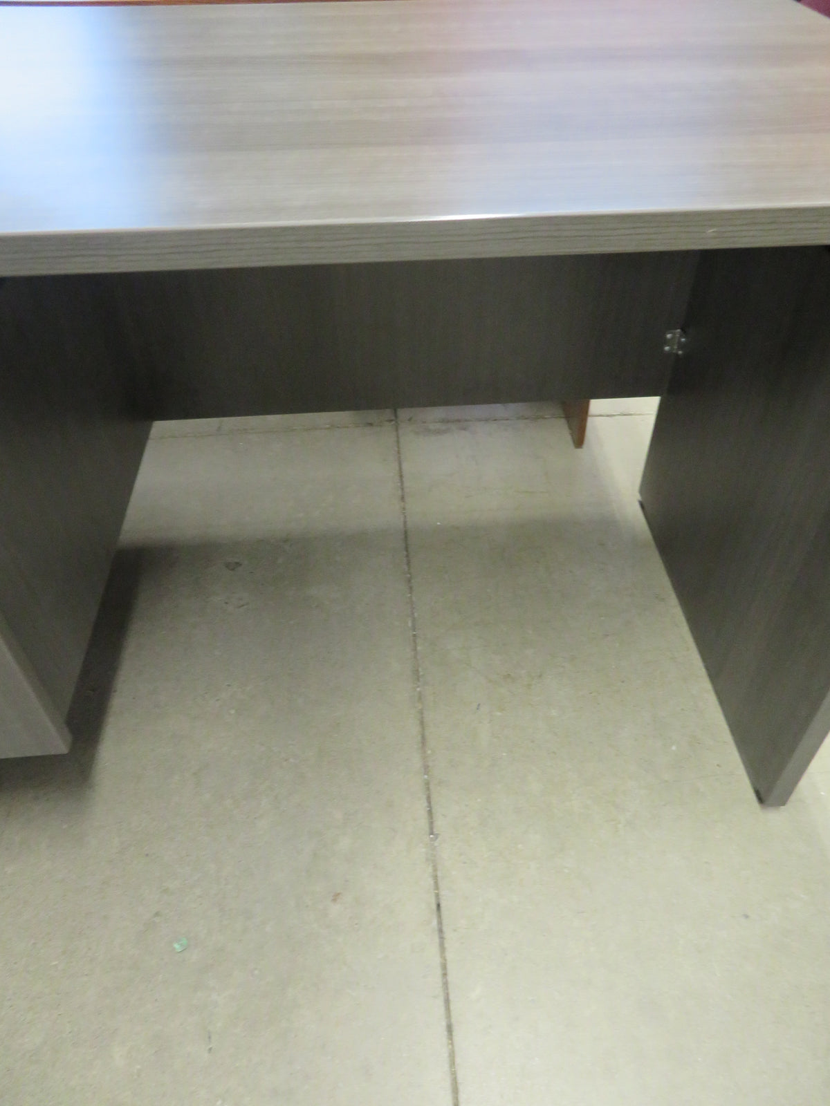 Modern Single Pedestal Desk - Gray Finish