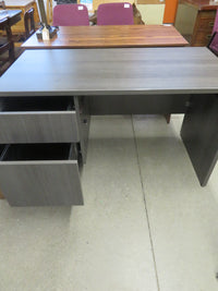 Modern Single Pedestal Desk - Gray Finish