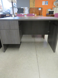 Modern Single Pedestal Desk - Gray Finish