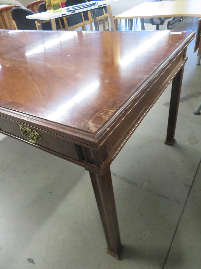 72"W Wood Veneer Desk with Three Drawers