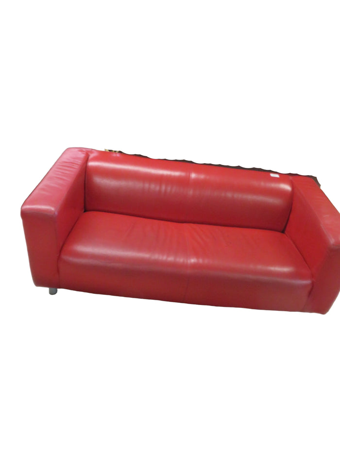 70"W 3-Seater Red Sofa