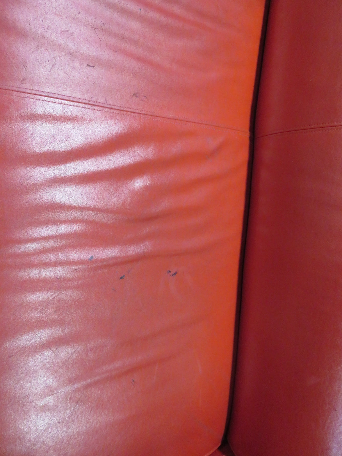 70"W 3-Seater Red Sofa