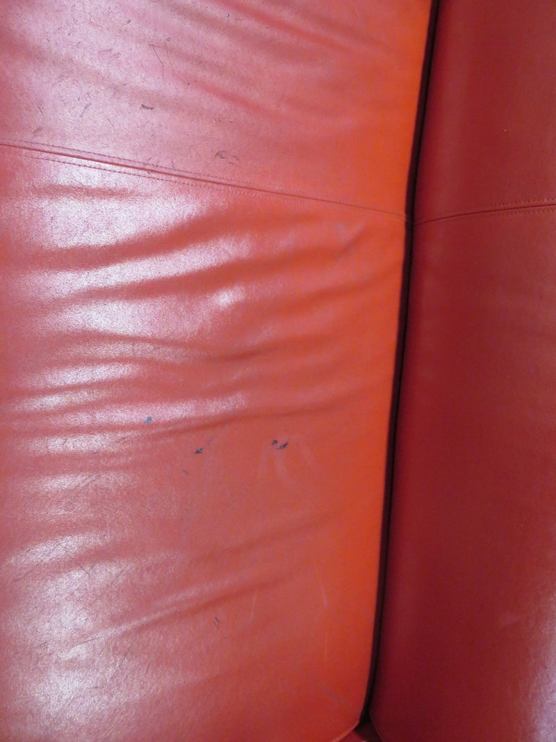 70"W 3-Seater Red Sofa