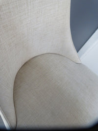 19"W Wooden Barstool With Cream Fabric