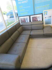 119"W L-Shape Leather Sofa