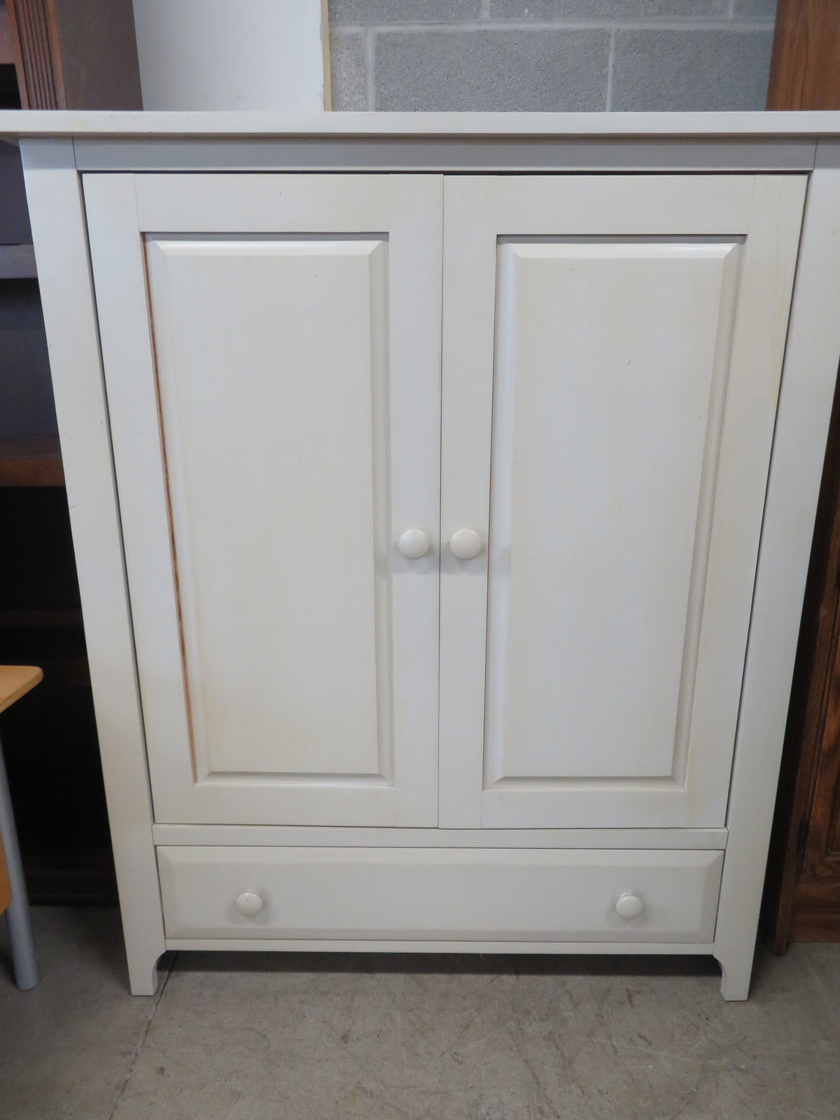 Cream Coloured TV Cabinet with DVD Drawer