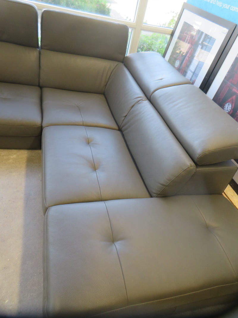 119"W L-Shape Leather Sofa
