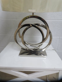 Stylish Silver Lamp With Cream Shade
