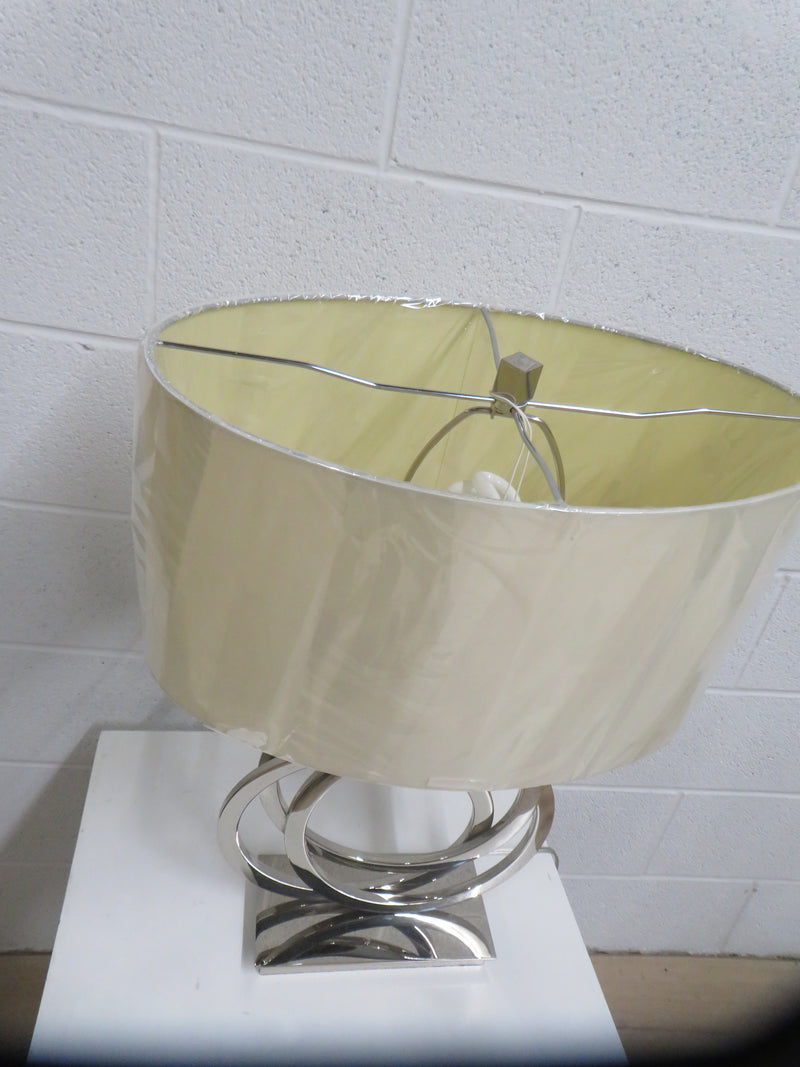 Stylish Silver Lamp With Cream Shade
