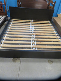 83"W Black Wood Bed Frame