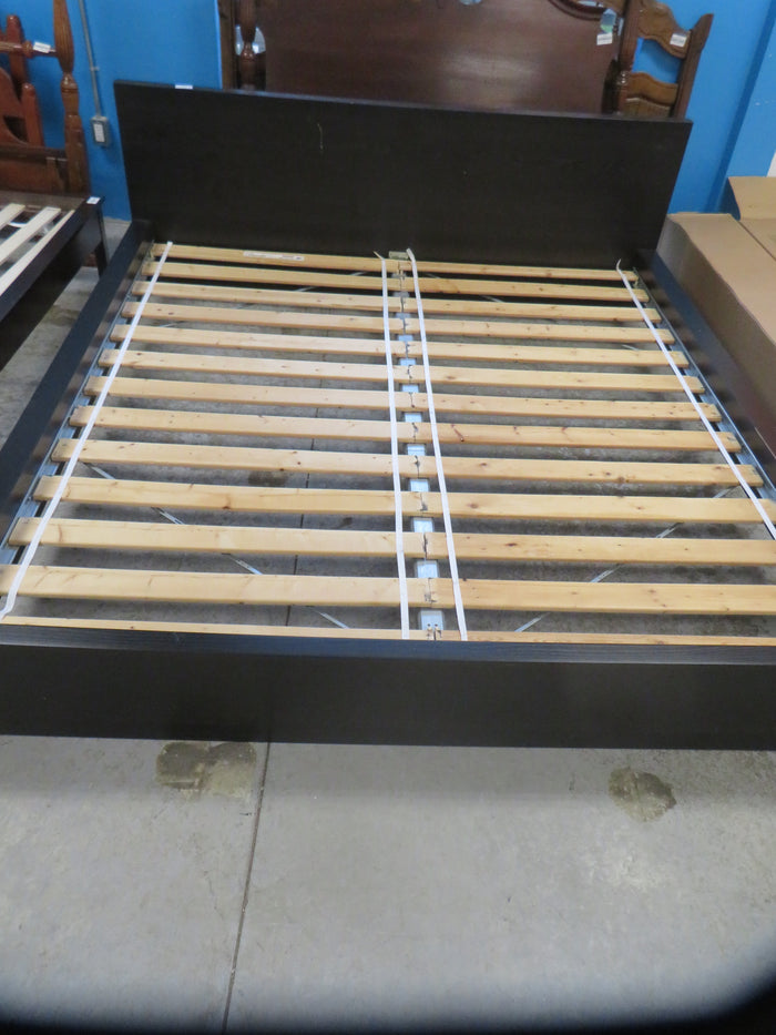 83"W Black Wood Bed Frame