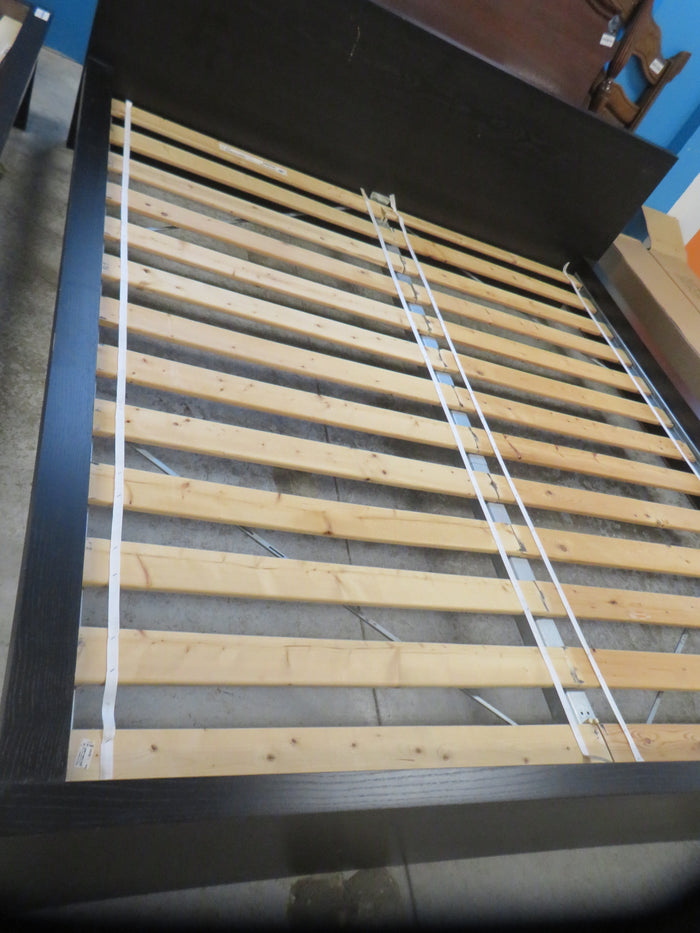 83"W Black Wood Bed Frame