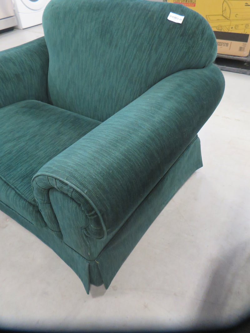 46"W Armchair in Green Fabric