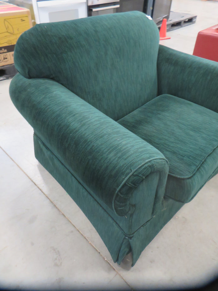 46"W Armchair in Green Fabric