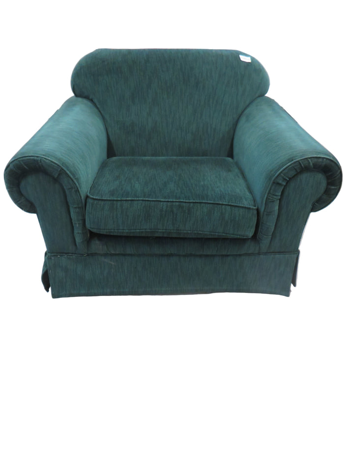 46"W Armchair in Green Fabric