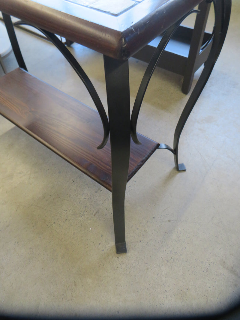 43"W Console Table with Tile In-Laid Top