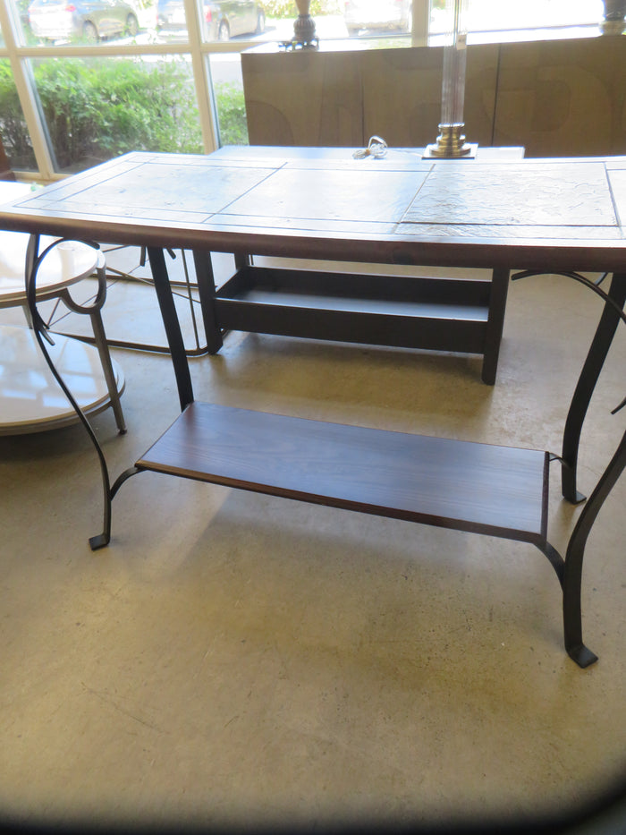 43"W Console Table with Tile In-Laid Top