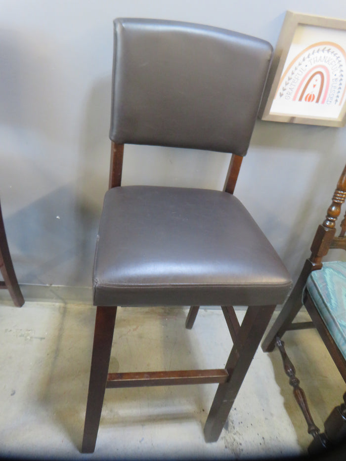 18"W Barstool With Leather Seat