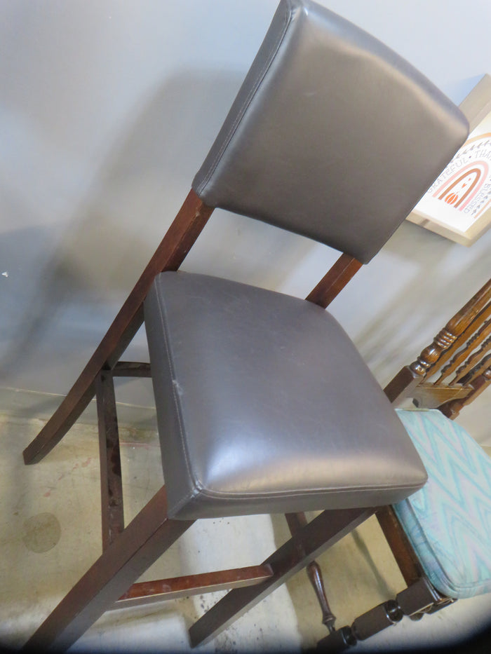 18"W Barstool With Leather Seat