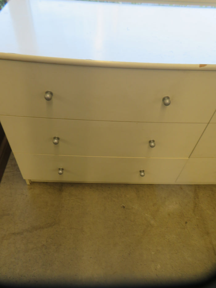 63"W 6-Drawer White Dresser