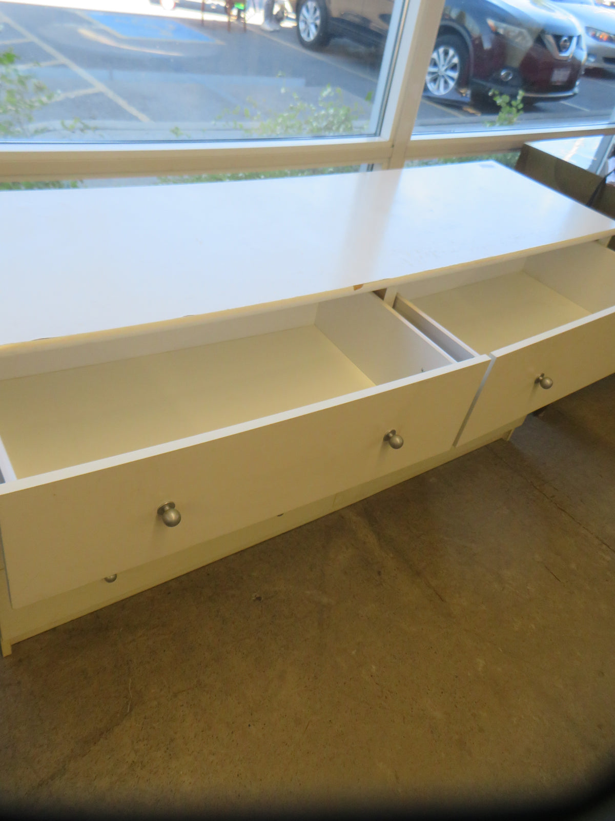 63"W 6-Drawer White Dresser