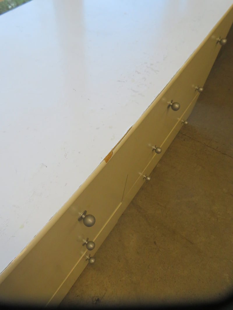63"W 6-Drawer White Dresser
