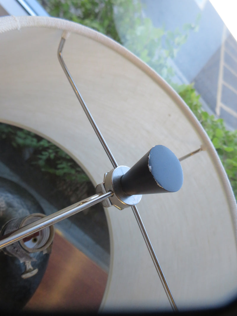 13" x 13" Black Lamp With White Shade