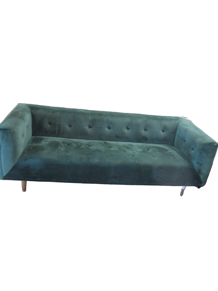 83"W Green Velvet 3-Seater Sofa