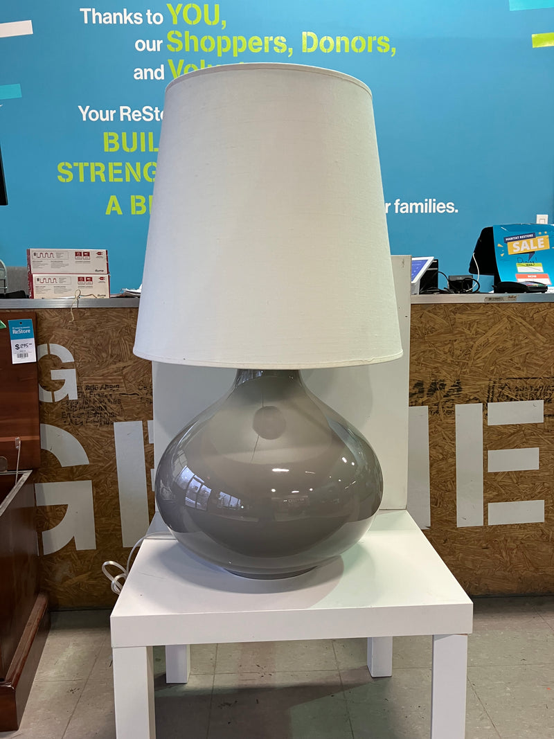 Grey Wide Base Lamp