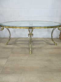 Metal Frame Coffee Table with Beveled Glass Top