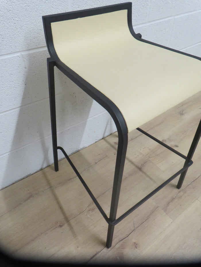 14.5"W Bar Stool on Wrought Iron Legs