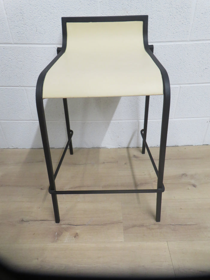 14.5"W Bar Stool on Wrought Iron Legs