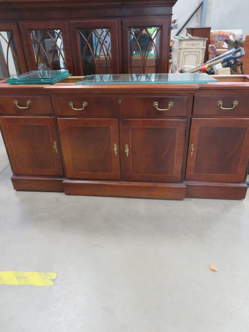 2-Piece Solid Wood Sideboard and Hutch