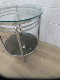 24"Diameter Glass Accent Table