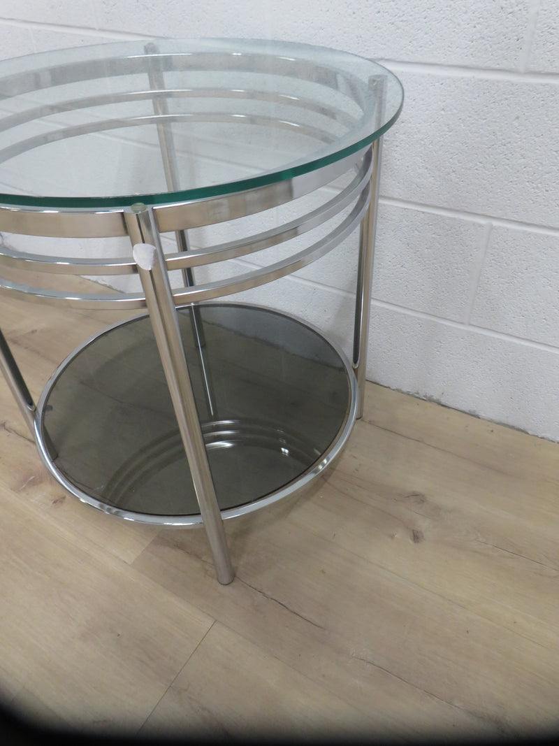 24"Diameter Glass Accent Table