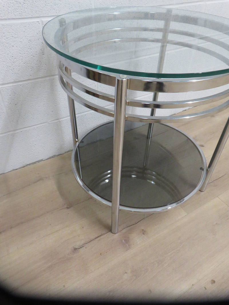 24"Diameter Glass Accent Table