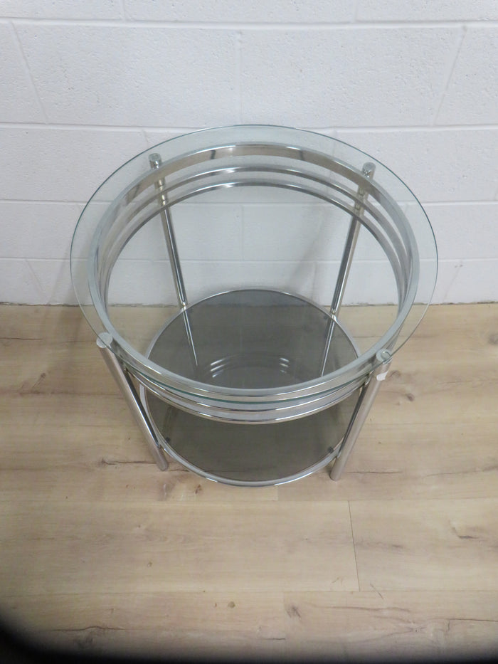 24"Diameter Glass Accent Table